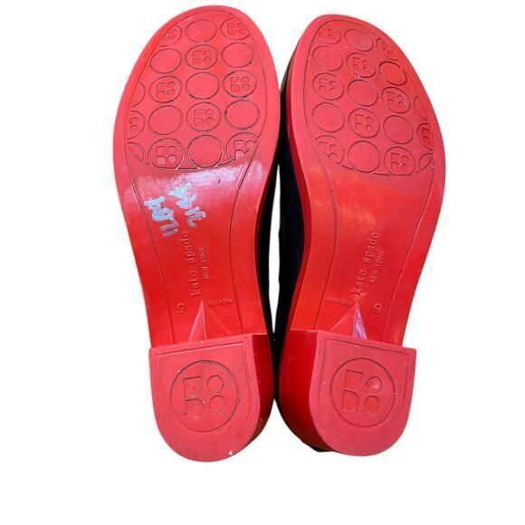 Kate Spade Women 9 Randi Black and Red Bow Heel Rain Boots Shiny Black Rain Boot - Picture 9 of 16